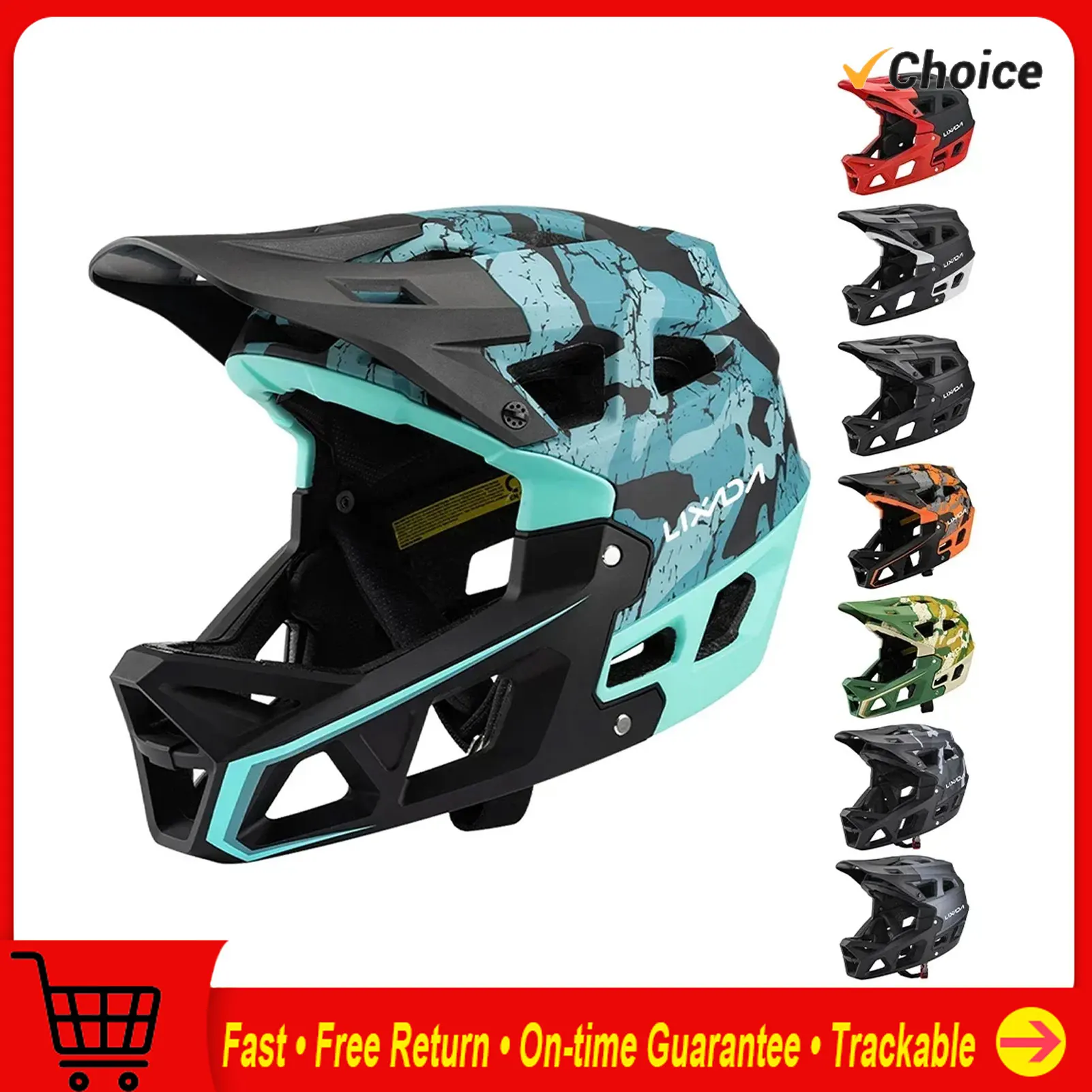 Mountain Biking Gear For Men - Mountainbike-Sicherheits-Fahrradausrüstung, Integral-MTB-Helm für Downhill-Rennen, Erwachsene mit