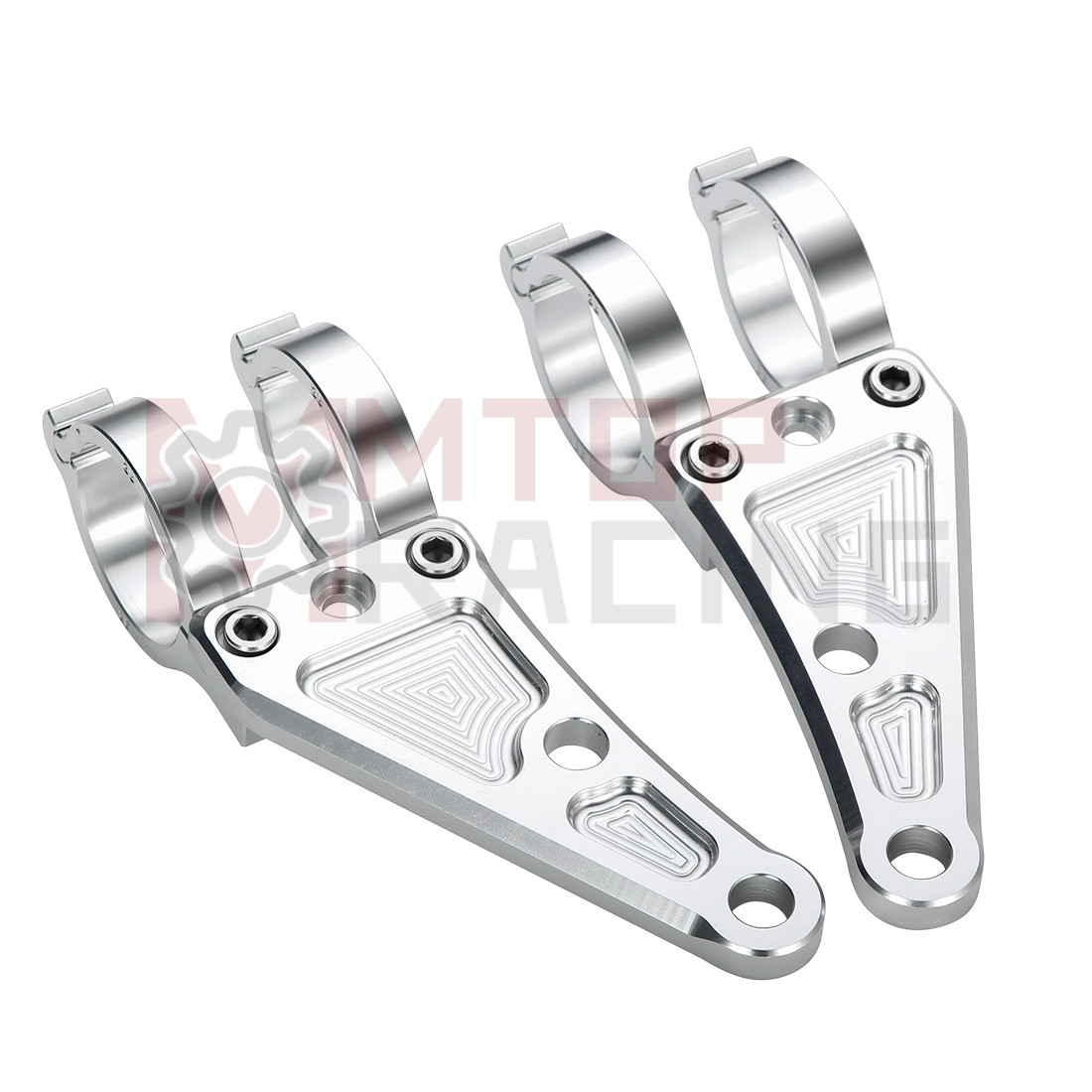 Mountain Biking Las Vegas - Motorrad CNC Scheinwerfer Halterung Gabel Silber