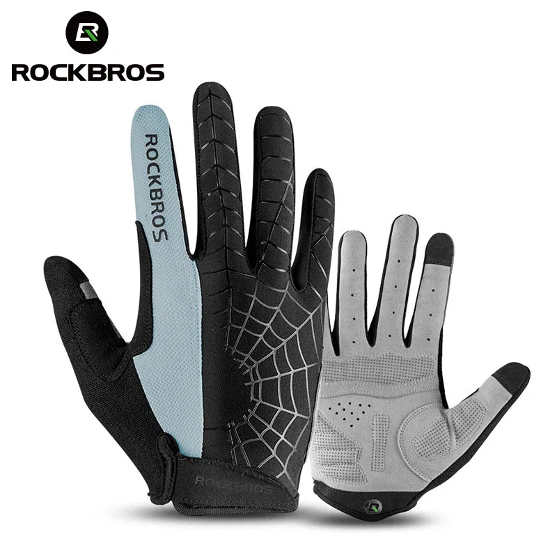 Mountain Biking Gear For Men - ROCKBROS Frühlings-Fahrradhandschuhe, volle Finger, atmungsaktiv, rutschfest,