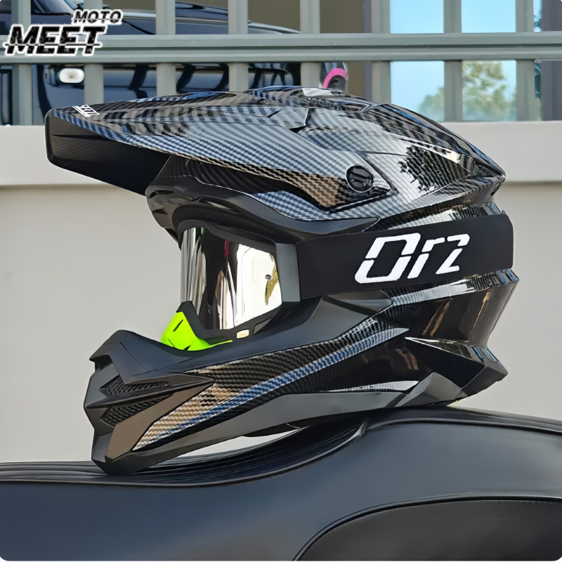 Mountain Biking Full Face Helmet - Hochwertiger Offroad-Motorradhelm, ATV DH Mountainbike-Vollvisierhelm, DOT-zertifiziert